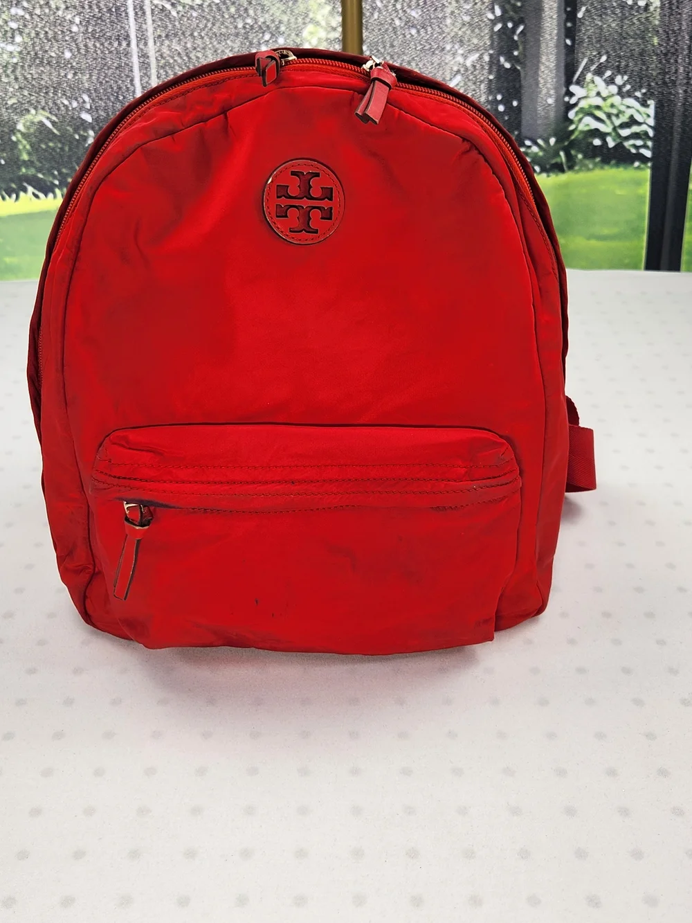 Tory Burch Red Nylon Backpack